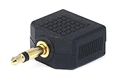 Monoprice 107202 3.5mm Mono Plug to 2 x 3.5mm Mono Jack Splitter Adaptor, Gold Plated