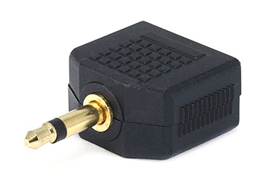 Monoprice 107202 3.5mm Mono Plug to 2 x 3.5mm Mono Jack Splitter Adaptor, Gold Plated