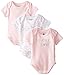 Petit Lem Baby Girls' Newborn 3 Pack Bodysuits-Flower