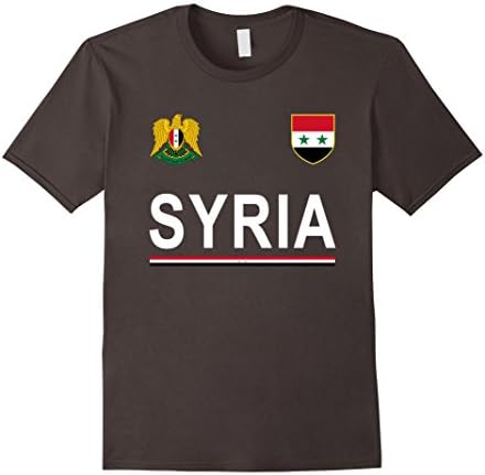 Men's Syria Soccer T-Shirt - Syrian Football Jersey 2017 Small Asphalt