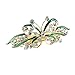 uxcell Gold Tone Green Butterfly Detail Bling Rhinestone Hair Barrette Clip