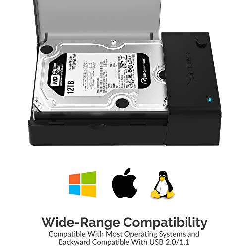 SABRENT External Hard Drive SSD Docking Station 2.5 or 3.5 Inch USB 3.2 Gen 1 to SATA [Supports UASP] (EC-DFLT)