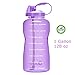 QuiFit Motivational Gallon Water Bottle - with Straw & Time Marker BPA Free 128/64 oz Large Water Jug Leak-Proof Durable for Fitness Outdoor Enthusiasts(Purple-B1, 1 Gallon)