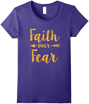 Womens Faith Over Fear T Shirts Best Gift XL Purple