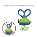 PAMBO Baby Food Feeder-Infant Solid Fruit Feeder & Veggie Feeding-Teether & Soother-Teeth Pain Relief- Unique Rotating Handle-3 Size Nipples (Blue)