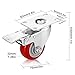 PARLOS 3 Inch Heavy Duty Caster Wheels with 360 Degree Swivel Plate on Polyurethane Wheel 970 Lbs, 4 Pack (2 with Brake & 2 Without Brake), 40007