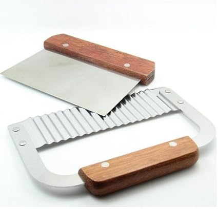 Pack of 2 Stainless Steel Wavy & Straight Soap Mold Loaf Garnish Cake Cutter Cutting Tool