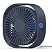LoiStu USB Desk Fan, 4 Inch Portable Ultra-Quiet Mini Fan, 360° Up and Down, Three-Speed Wind, Suitable for Office, Family (Blue)