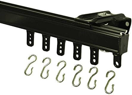 Kirsch 94003 Hand Draw Wall Mount Curtain Track Set (15' in 2 Sections-Black)