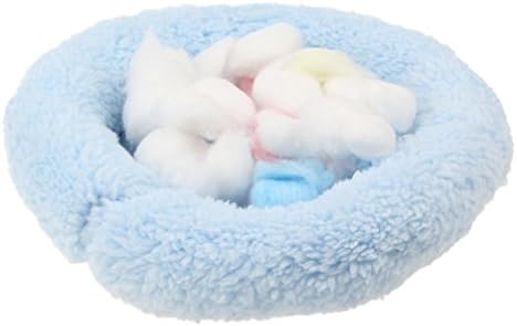Emours Plush Pads Warming Beds for Hamsters, Mice, Rats and Other Small Animals , with Cotton Valued Pack, Blue