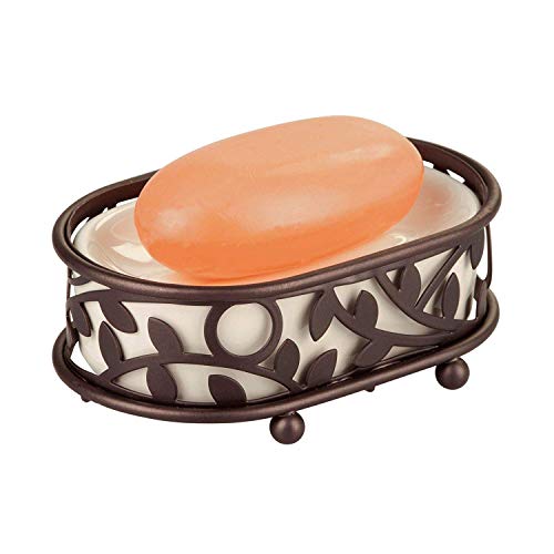 iDesign Vine Portasaponetta, Metallo, Bianco, 14x9x5 cm