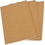 Unlined Travel Journal Set With 3 Notebook Journals for Travelers - Kraft Brown Soft Cover - A5 Size - 210 mm x 140 mm - 60 Pages/ 30 Sheets