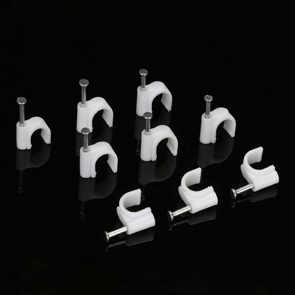 Shanbye White Round Cable Clips Wire Management Organizer for Electric Wires -