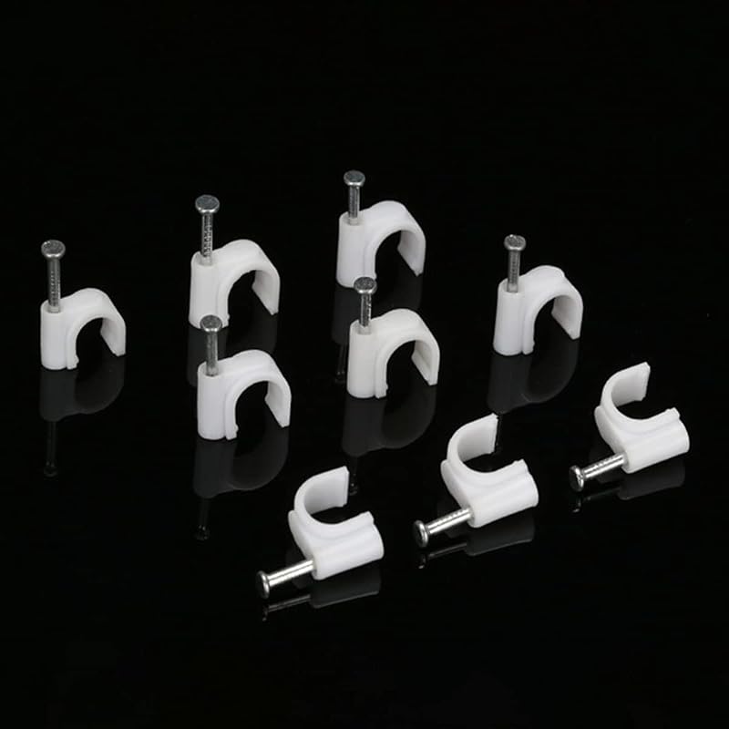 Shanbye White Round Cable Clips Wire Management Organizer for Electric Wires -