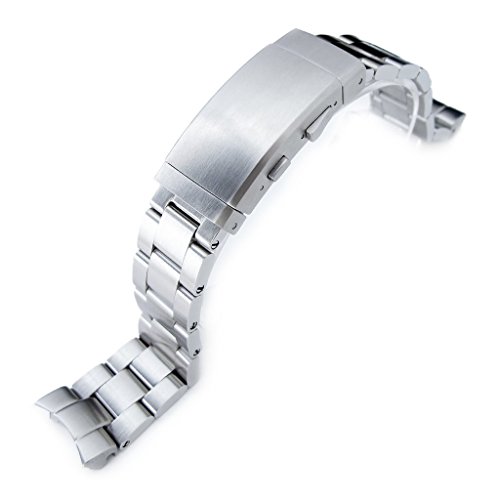 20mm Super Oyster Watch Bracelet for Seiko SKX013, Brushed 316L Stainless Steel, Ratchet