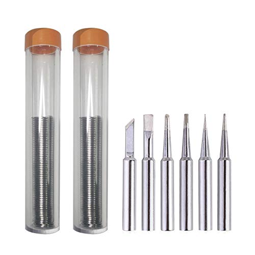 8PCS Soldering Tips and Solder Wire(0.8mm,18g) Replacement For Weller ST7 tips,Weller WLC100, WP25, WP30, SP40L,SP40N and WP35 Irons Tips