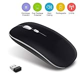 Rechargeable Wireless Mouse, 2.4GHz Slim Silent Click Wireless Optical Mouse, Best Long Range Wireless Mouse for Laptop & PC, Compatible with Mac, MacBook Pro & MacBook Air etc,by AODOOR