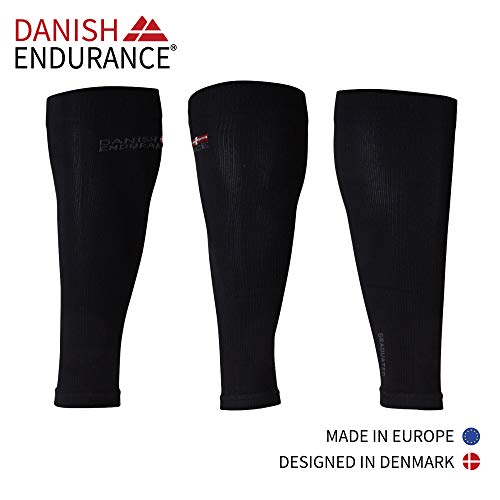 DANISH ENDURANCE Graduated Calf Compression Sleeves (Large, Black) - Thumbnail 2
