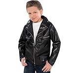 Amscan Fabulous '50S Costume Party Greaser Jacket - Child Standard, Black, Faux Leather, 1Piece Costume