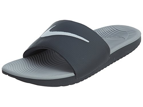 Nike mens kawa slide sandal dark grey white wolf grey s…