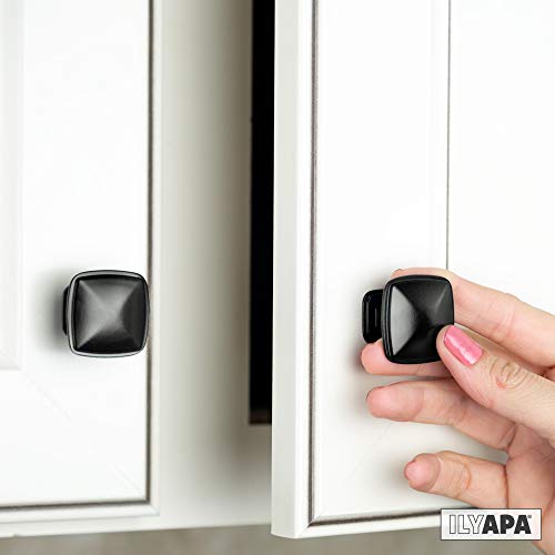 Black Square Kitchen Knobs 25 Pack of Drawer Handles Hardware