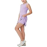 Aurgelmir Girls Crewneck Sleeveless Tennis Dresses Kids Workout Cute Outfits Tank Golf Dresses with Shorts Pocket