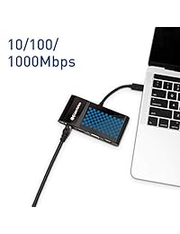 Cable Matters, adaptador multipuertos USB C con 4K HDMI o video VGA, USB 3.0 y Gigabit Ethernet (compatible con puerto Thunderbolt 3), Negro