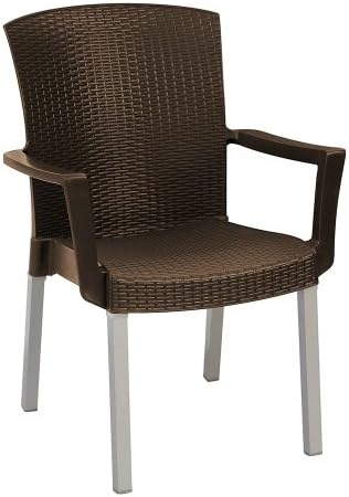 Grosfillex - 45903037 - 20 x 22 x 35-1/2 Resin Seat Shell with Aluminum Legs Armchair with 300 lb. Weight Capacity, Espre