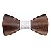 LUHEN Men's Wooden Bow Tie Hanky Set Handmade Wood Bowtie with Box, 6, Medium