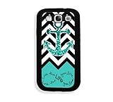 Galaxy S3 Case - Galaxy S III Case -   Love Your Life Teal Glitter Anchor Samsung Galaxy i9300 Case Snap On Case