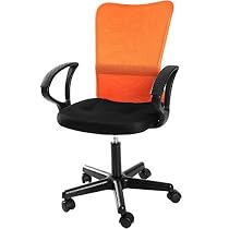 Merax Mid Back Mesh Swivel Task Chair Computer Desk Office Chair (Orange)