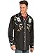 Scully Skull and Roses Embroidered Snap Front Shirt P771 BLK **, Black, XX-Large