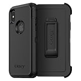 OtterBox Defender Series Screenless Case Cover w/Holster for iPhone X 10 - Black (Renewed)