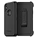 OtterBox Defender Series Screenless Case Cover w/Holster for iPhone X 10 - Black (Renewed)