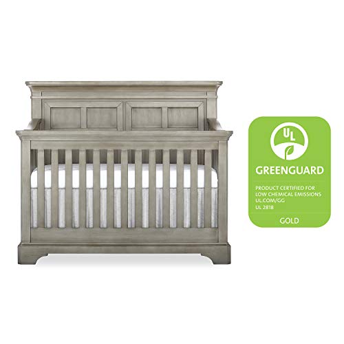 Evolur Provence 5in1 Convertible Crib in Ash Grey, Greenguard Gold