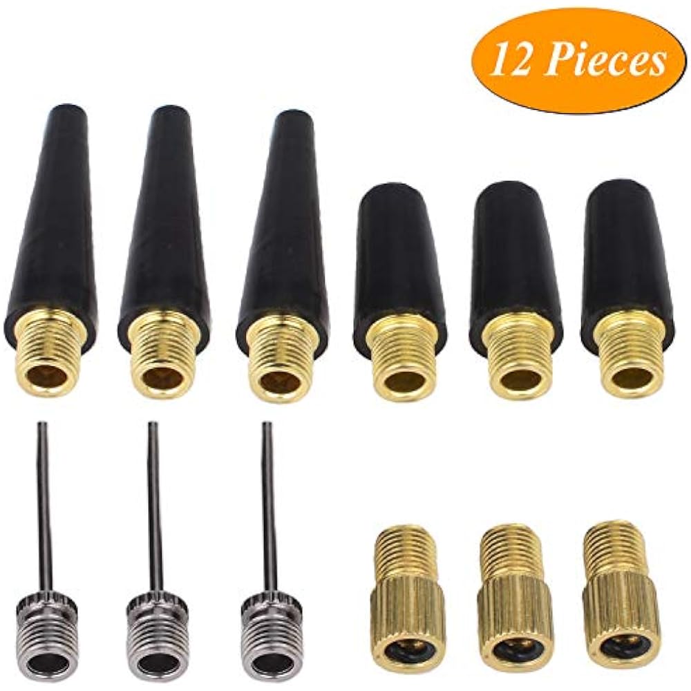 12 Pieces Ball Pump Needle Set Nozzle Adapter Inflator Kit Sports