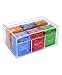 Home-it Acrylic Tea Bag Organizer Divided Storage Container Box with Lid - Tea Bag Holder for Kitchen Cabinet, Countertop, Pantry, Hold Coffee Pods, Seasoning Packets, Condiments, 6 Sections