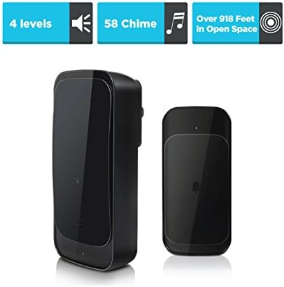 InnoBasics Wireless Doorbell Chime Kit | Waterproof Indoor &amp; Outdoor System | 58 Bell Tones &amp; Melodies | Portable Receiver, 918 Feet Range | Home, Office, Nursing Facility