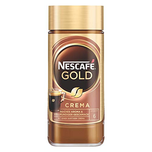 NESCAFÉ GOLD Crema, löslicher Bohnenkaffee, Instant-Kaffee aus erlesenen Kaffeebohnen mit samtiger Crema, koffeinhaltig…