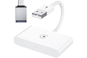 DOMISIGN Wireless CarPlay Adapter，2024 Upgraded Wired CarPlay Convert Cars Wireless CarPlay Adapter, CarPlay Wireless Adapter, Plug & Play Instant 5GHz WiFi Connect to iPhone iOS 10+, Fit for Cars from 2016