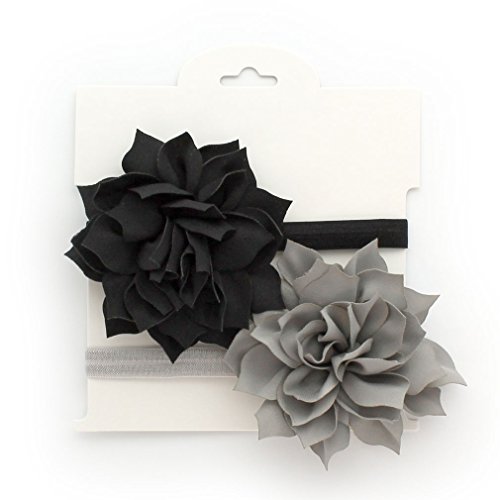 My Lello Baby Petal Flower Headbands Mixed Colors 2-Pack (Black/Gray)
