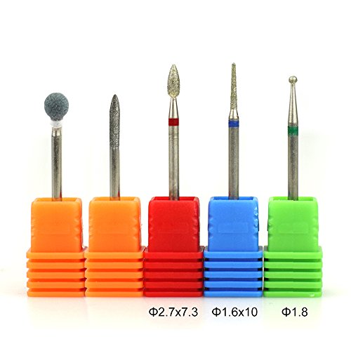 NMKL38 5PCS Cuticle Clean Nail Drill Bit Set Electric Rotatory Nail File Bit Manicure Pedicure Tools