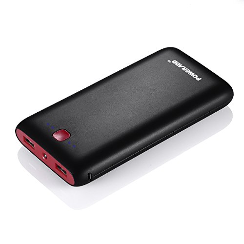 UPC 707470828782, Poweradd Pilot X7 20,000mAh External Battery Compact Power Bank with Smart Charge for Smartphones and Tablets - Black/Red