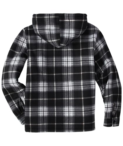 SCODI Men's Flannel Shirt Jacket Fleece Sherpa Lined Plaid Jackets Coat Full Zip Up Hoodie Winter Outwear