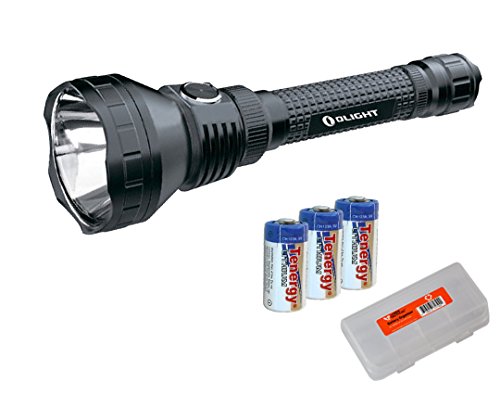 Bundle: Olight M3XS-UT Javelot CREE XP-L 1200 Lumen LED Flashlight, 3x Tenergy CR123A Batteries, and 1x LumenTac Battery Case