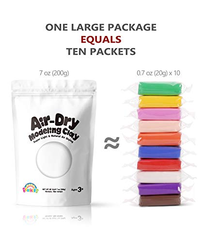 Sago Brothers Air Dry Clay, Modeling Clay for Kids, Molding Magic Clay for Slime add ins & Slime Supplies, Kids Gifts Art Set for Boys Girls - White