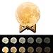 CPLA Extra Large 7.1INCHES Seamless LED Lunar Lamp Dimmable Brightness Warm & Cool White, Touch Control Moon Light Gifts Decorative Diameter 18cm, 7.1 in, 3color