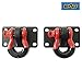 EAG D-Ring Shackles with Mount Red D-Rings Black Isolators Mount Brackets Pair