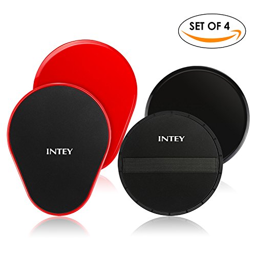 INTEY Exercise Sliders Gliding Discs, Core Sliders Dual Sided for Carpet or Hard Floors Set of 4