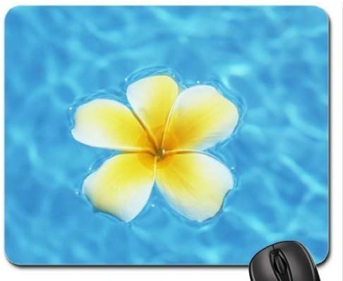Drempad Luxury Gaming Mouse Pad Custom, Aquamarine Blue Lagoon and Hawaiian Yellow Plumeria Flower Mouse Pad, Mousepad (Beaches Mouse Pad)